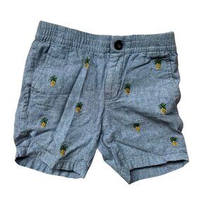 Janie and Jack Cotton Linen Boys Shorts with Pineapples